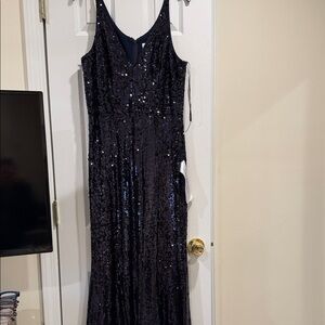 Dress the Population Elegant Blue Sequin Evening Gown. Iris